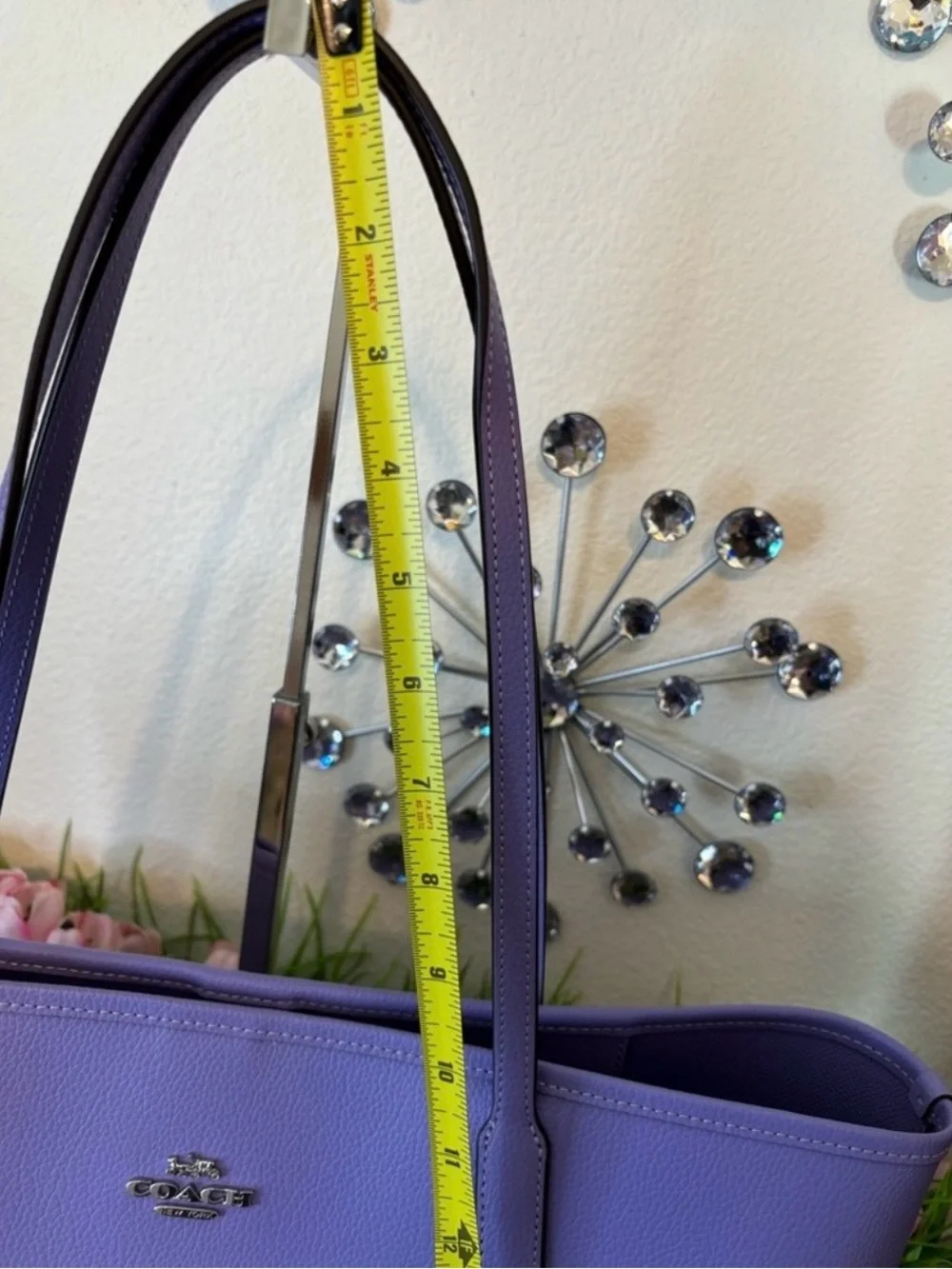 Coach Purple Lavender Pebbled Leather Tote
